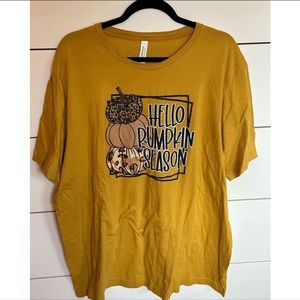Mustard yellow unisex fall tee size 3X